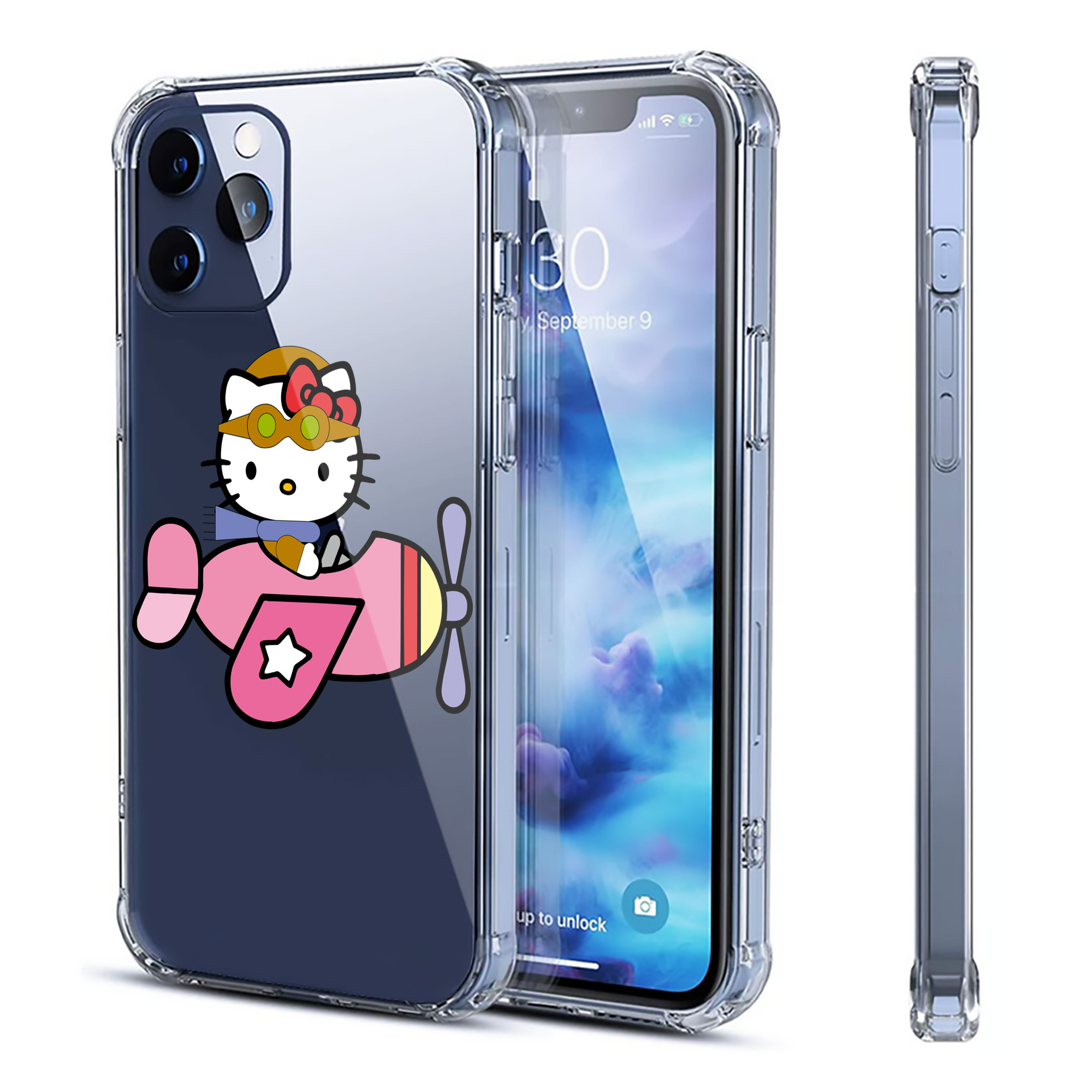 （画像用） Hello Kitty ハローキティ 【iPhone 12シリーズ対応】透明スマホケース（クリアソフトケース）
